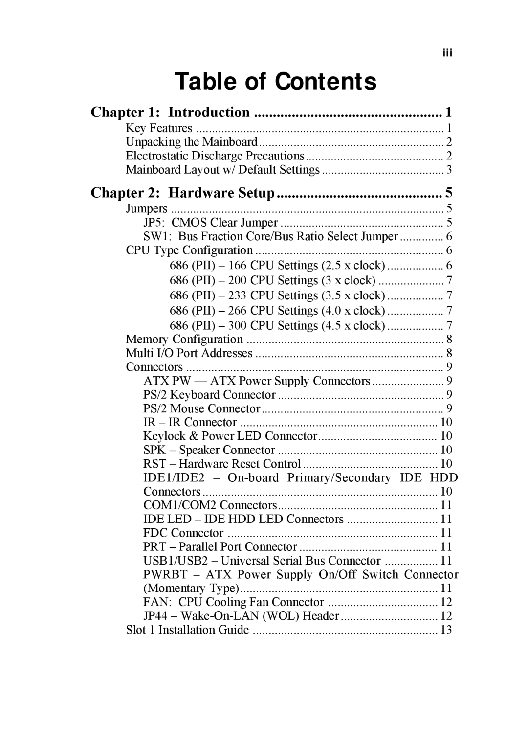 SOYO 6KB82440 manual Table of Contents 