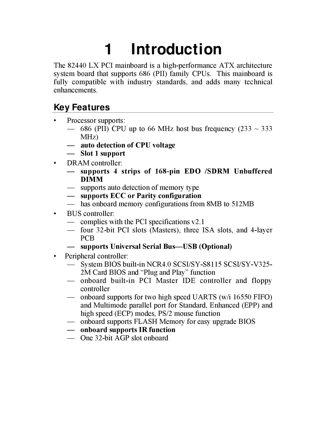 SOYO 6KB82440 manual Key Features, Dimm 