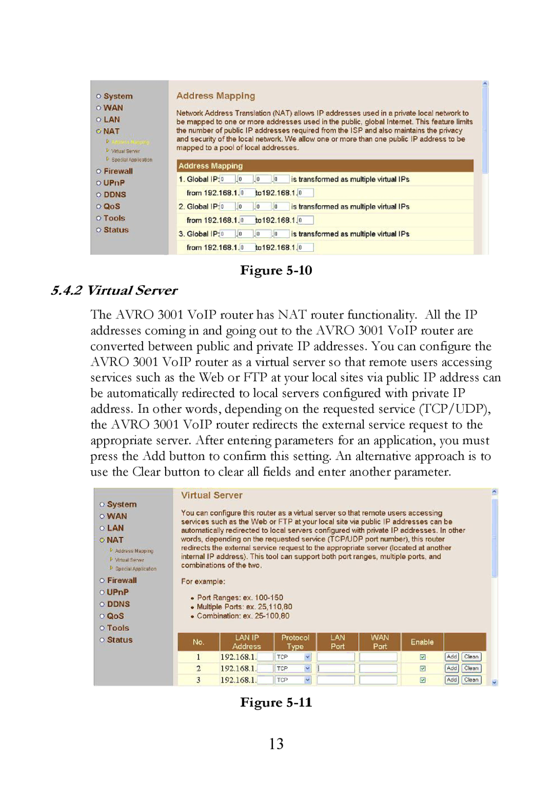 SOYO AVRO3001 user manual Virtual Server 