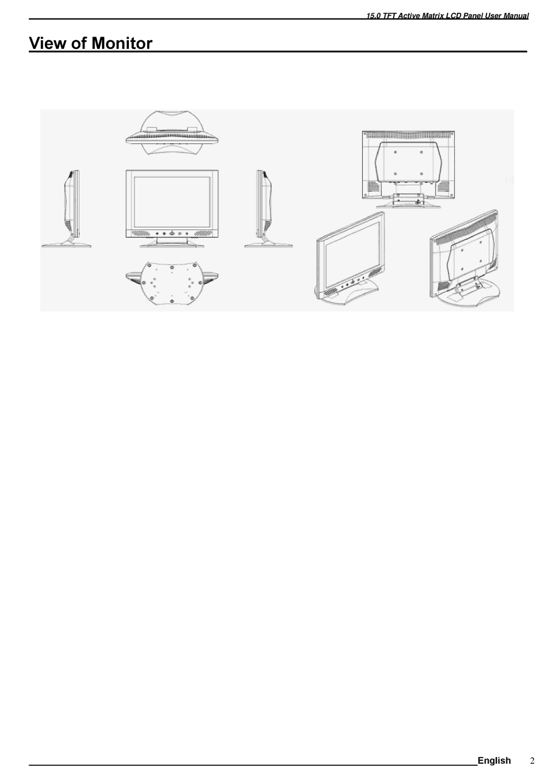 SOYO M15ES manual View of Monitor 