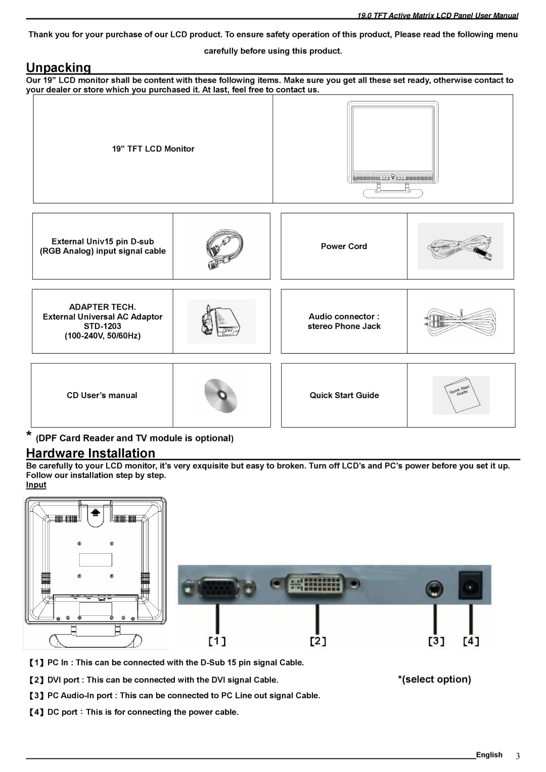 SOYO M19GS manual Unpacking, Hardware Installation 