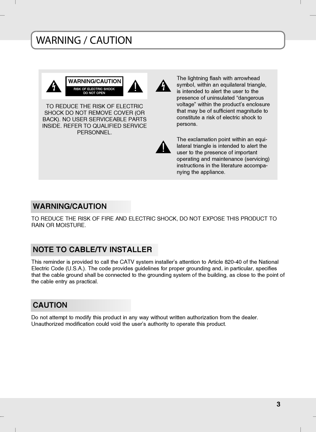 SOYO MT-SYJCP32B1AB owner manual Risk of Electric Shock Do not Open 