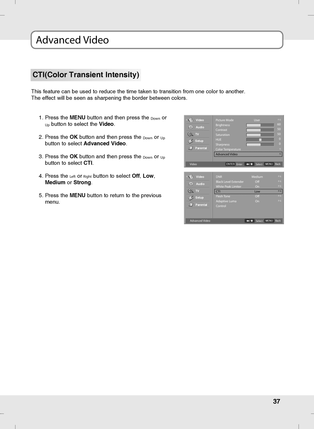 SOYO MT-SYJCP32B1AB owner manual CTIColor Transient Intensity 