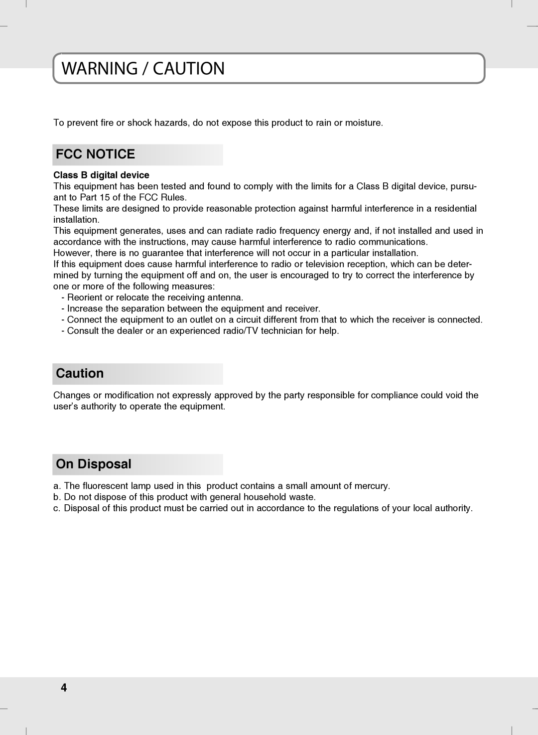 SOYO MT-SYJCP32B1AB owner manual On Disposal, Class B digital device 