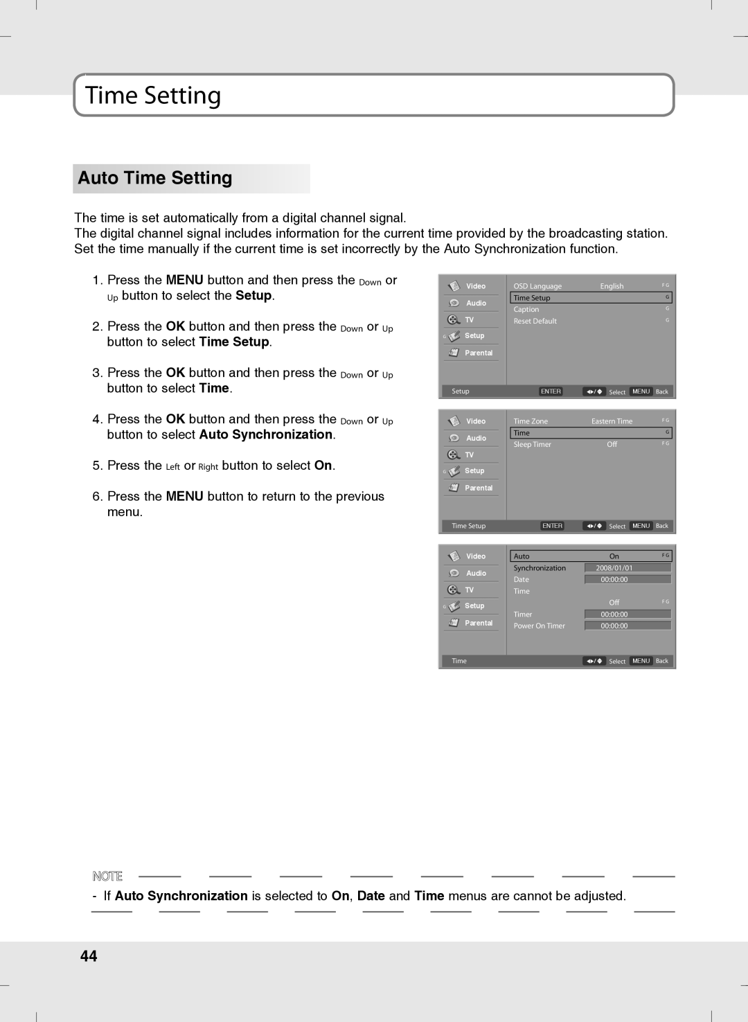 SOYO MT-SYJCP32B1AB owner manual Auto Time Setting 