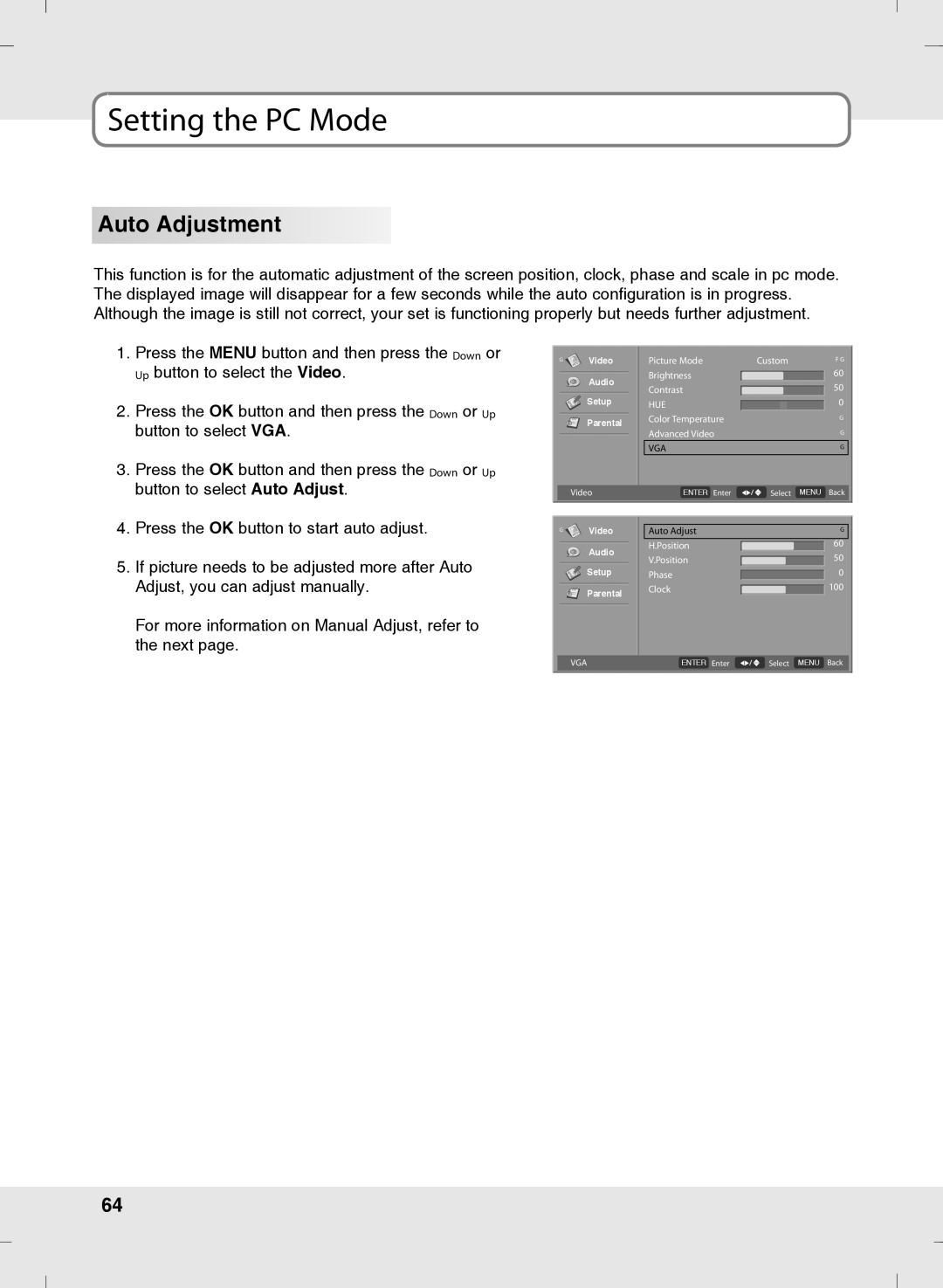 SOYO MT-SYJCP32B1AB owner manual Auto Adjustment 