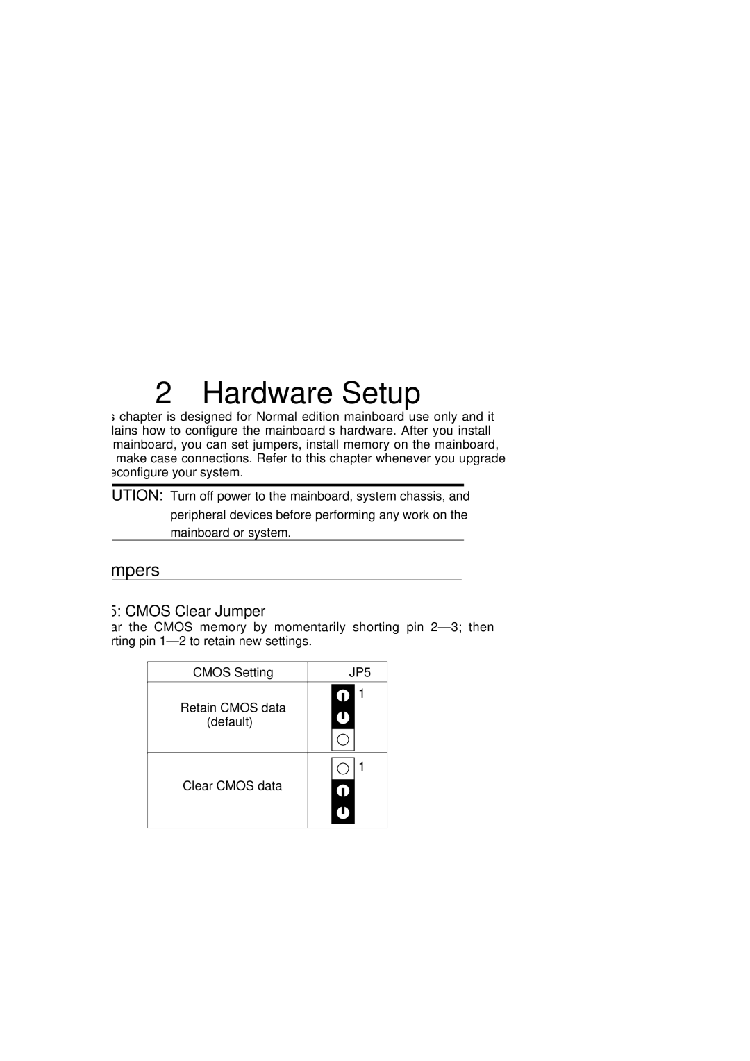 SOYO P54C, P55C manual Hardware Setup, Jumpers 