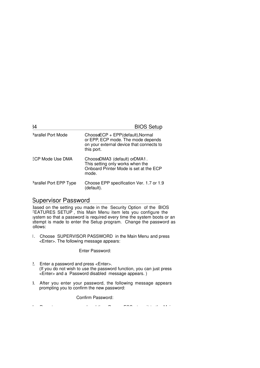 SOYO P54C, P55C manual Supervisor Password 