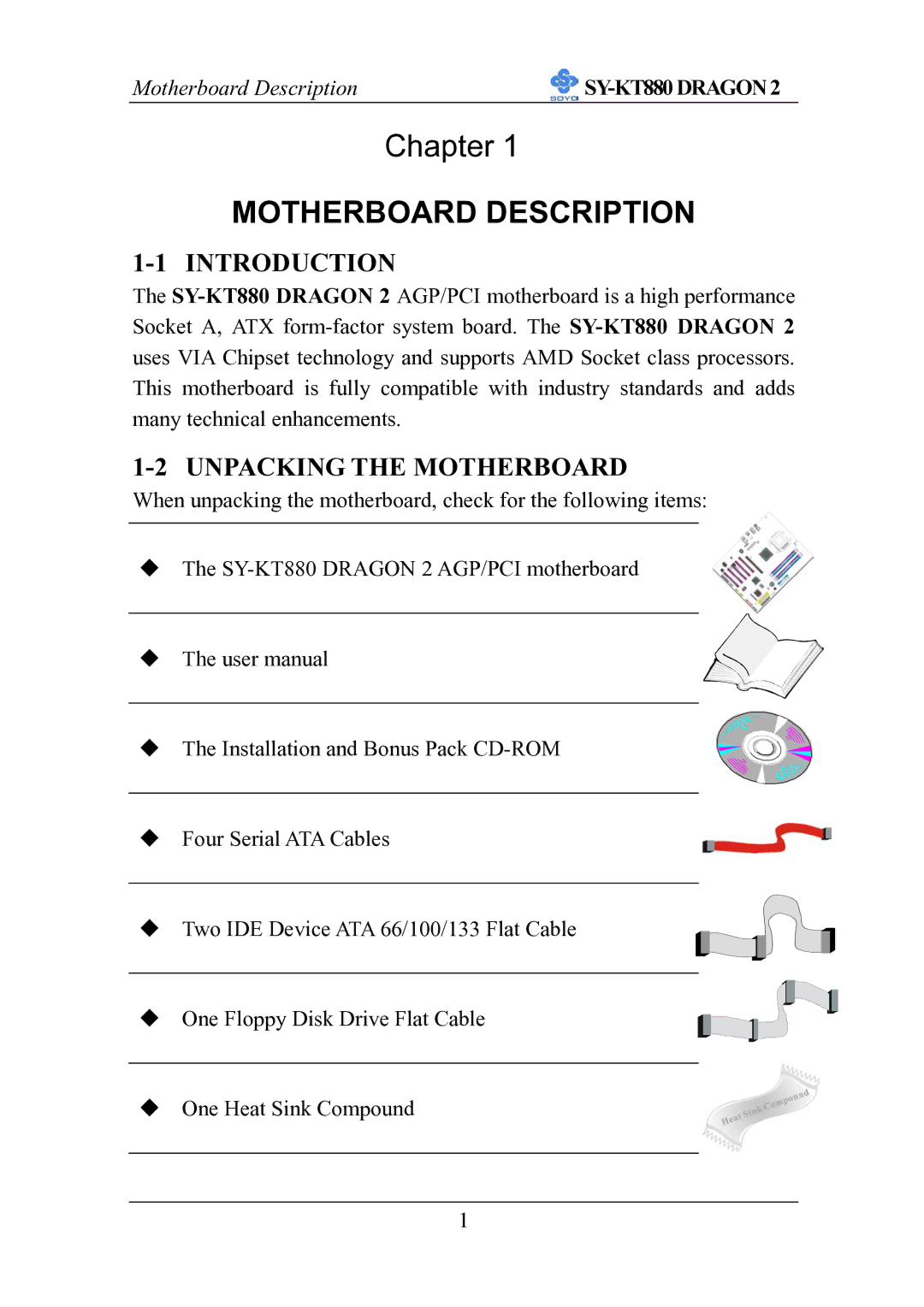 SOYO SOYOTM SY-KT880DRAGON2 manual Introduction, Unpacking the Motherboard 