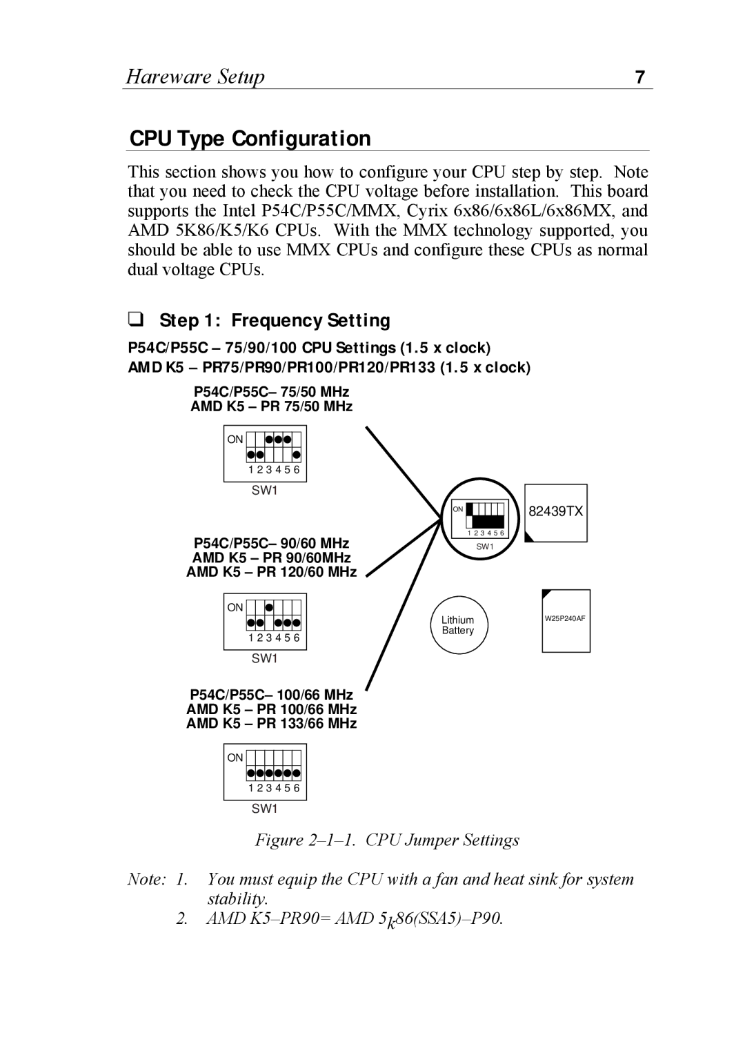 SOYO SOYOTM manual CPU Type Configuration, Frequency Setting 