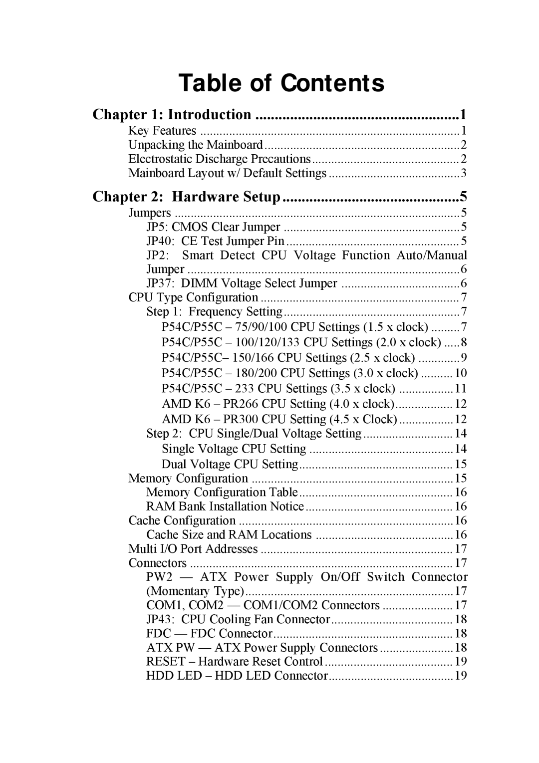 SOYO SOYOTM manual Table of Contents 