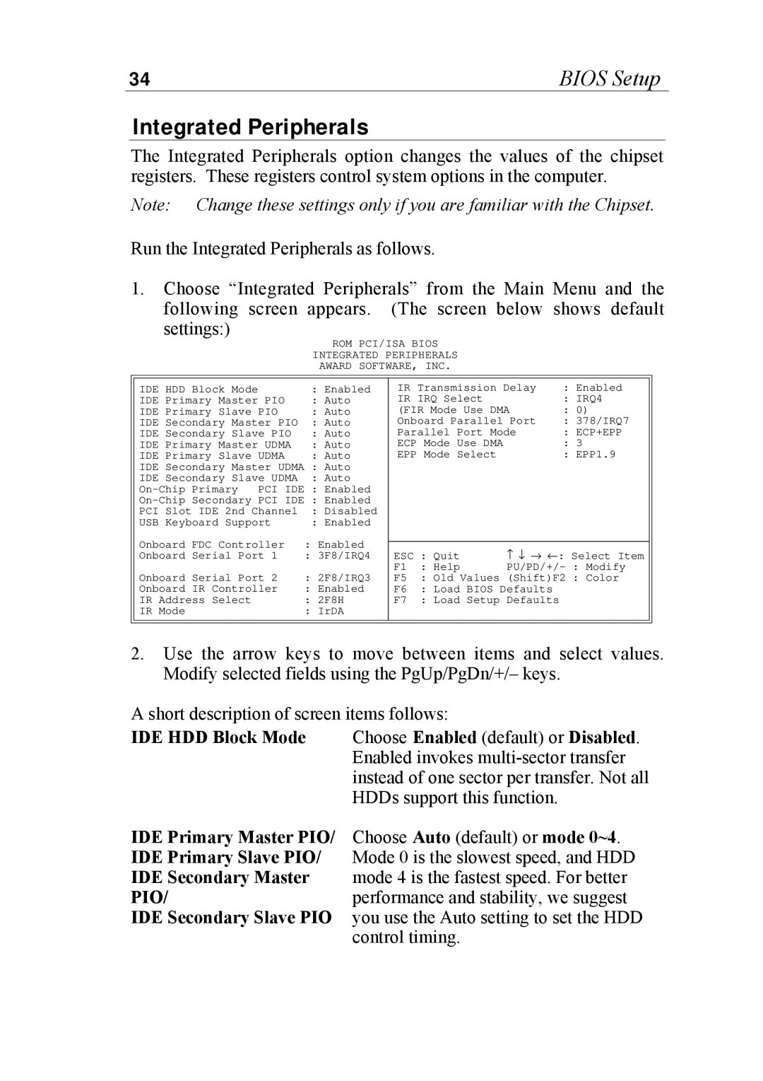 SOYO SOYOTM manual Integrated Peripherals, Pio, IDE Secondary Slave PIO, Ecp+Epp 