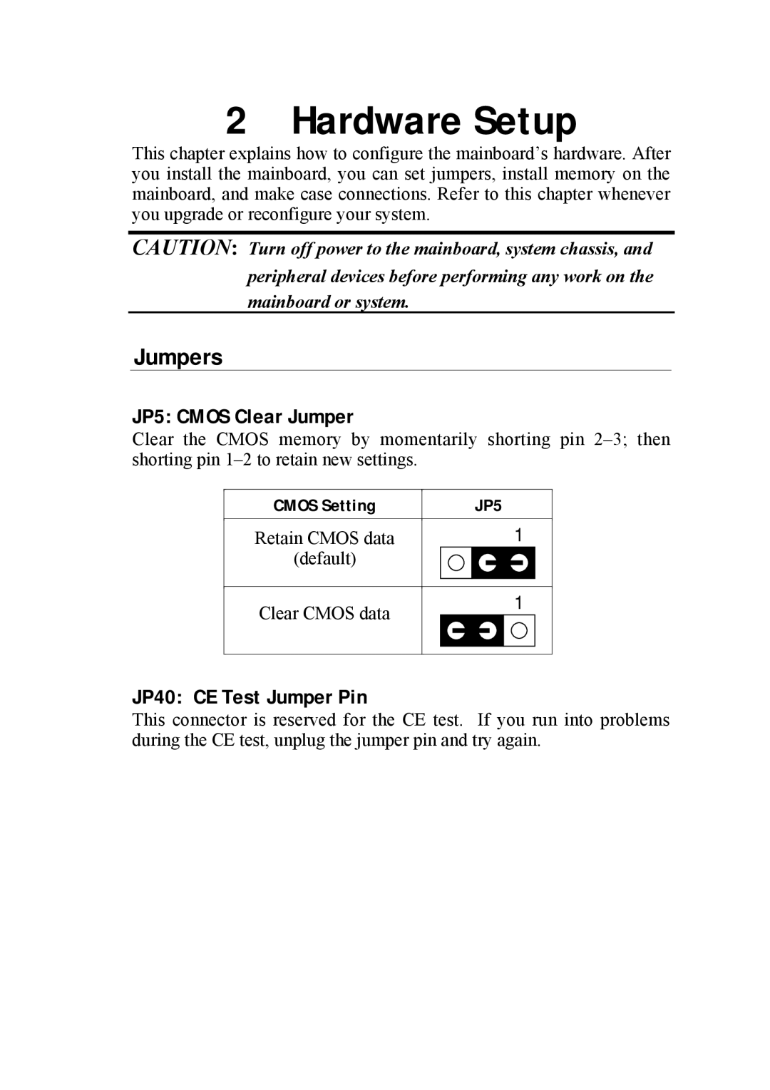 SOYO SOYOTM manual Jumpers, JP5 Cmos Clear Jumper, JP40 CE Test Jumper Pin 