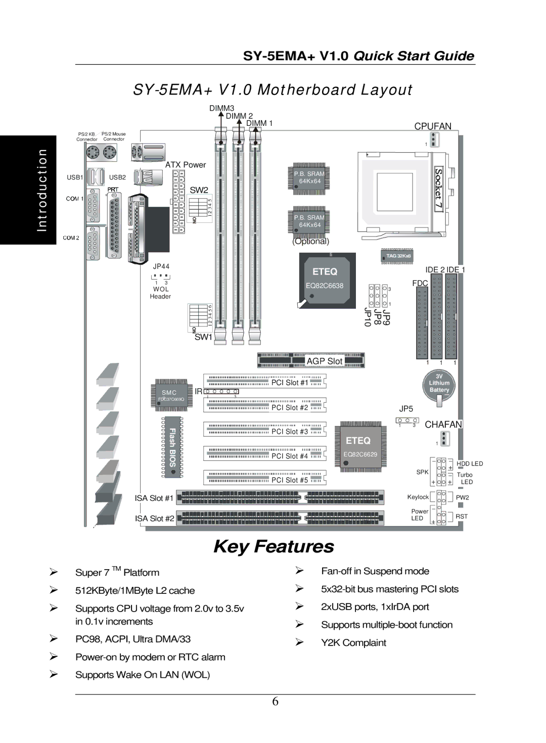 SOYO SY-5EMA quick start Key Features 