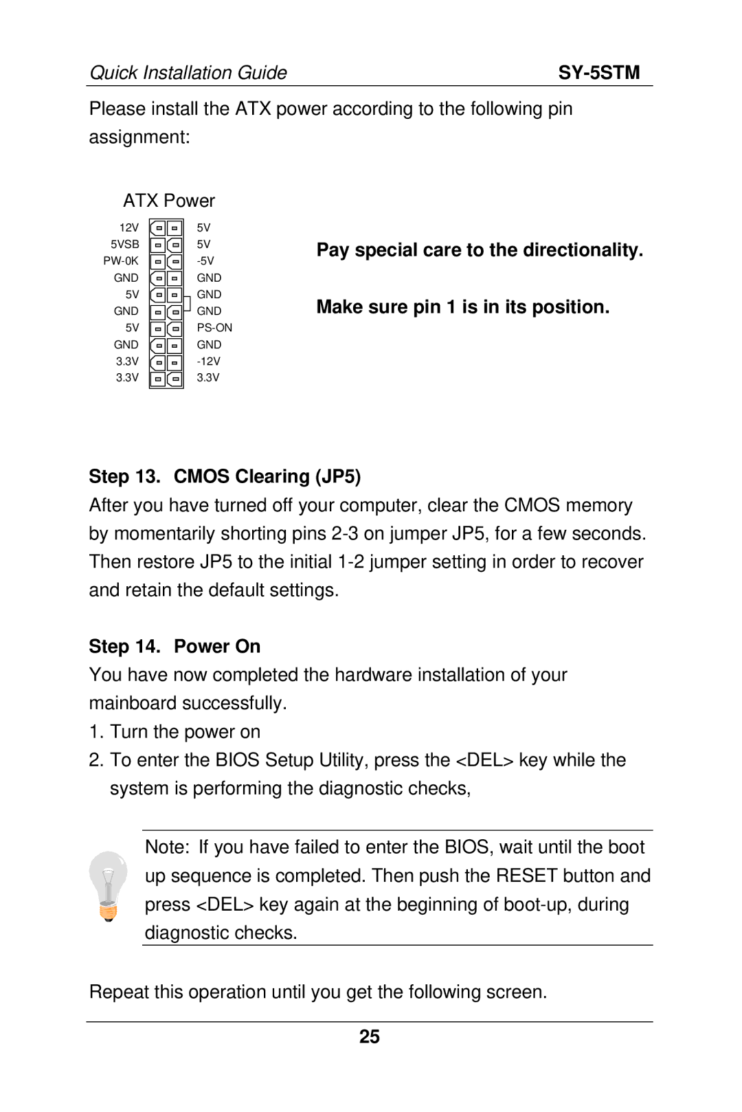 SOYO SY-5S manual Power On 