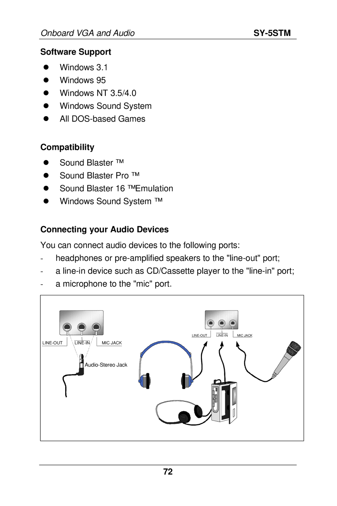 SOYO SY-5S manual Software Support, Compatibility, Connecting your Audio Devices 