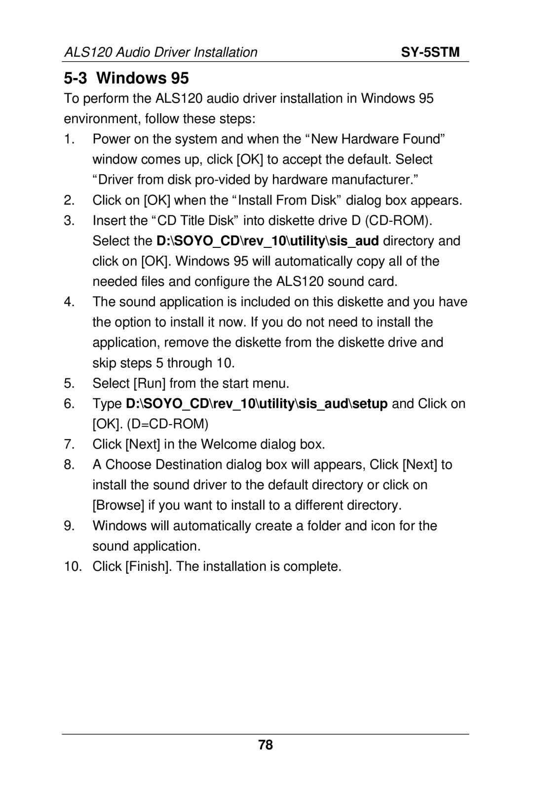 SOYO SY-5S manual Windows 