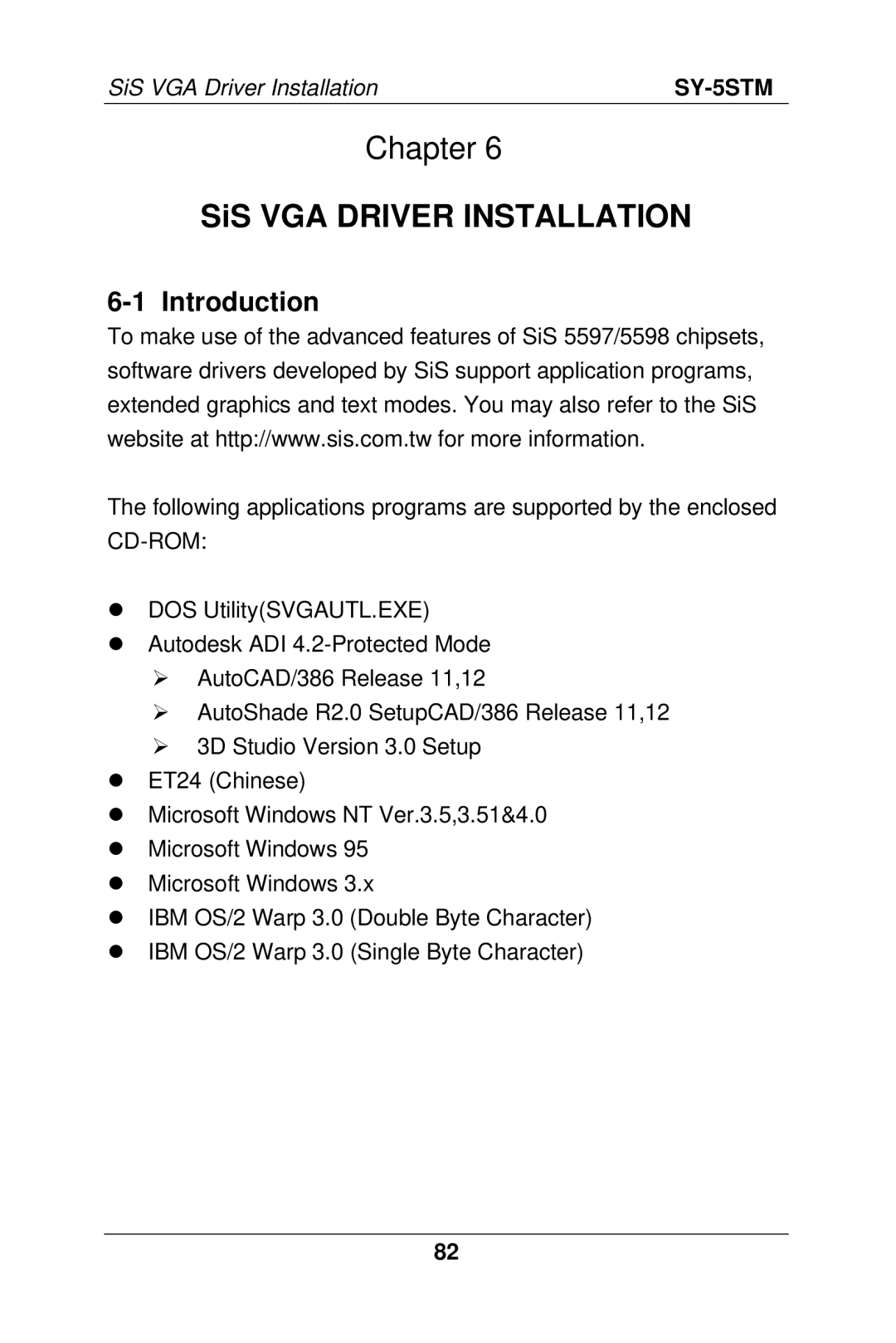 SOYO SY-5S manual SiS VGA Driver Installation, Introduction 