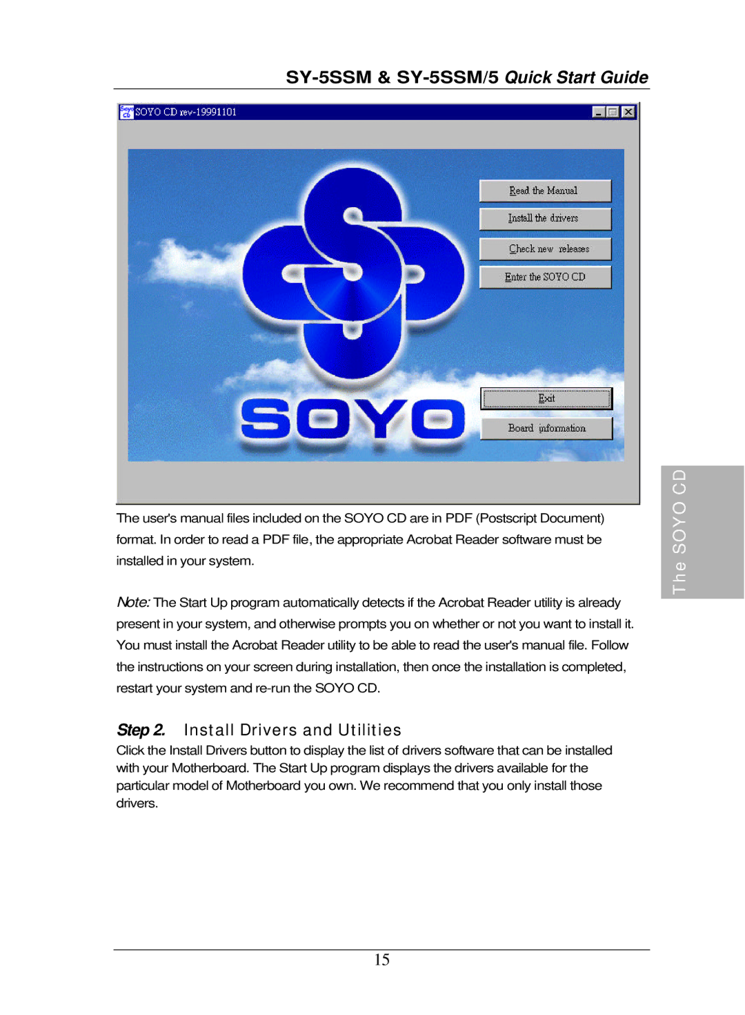 SOYO SY-5SSM/5 quick start Soyo CD 