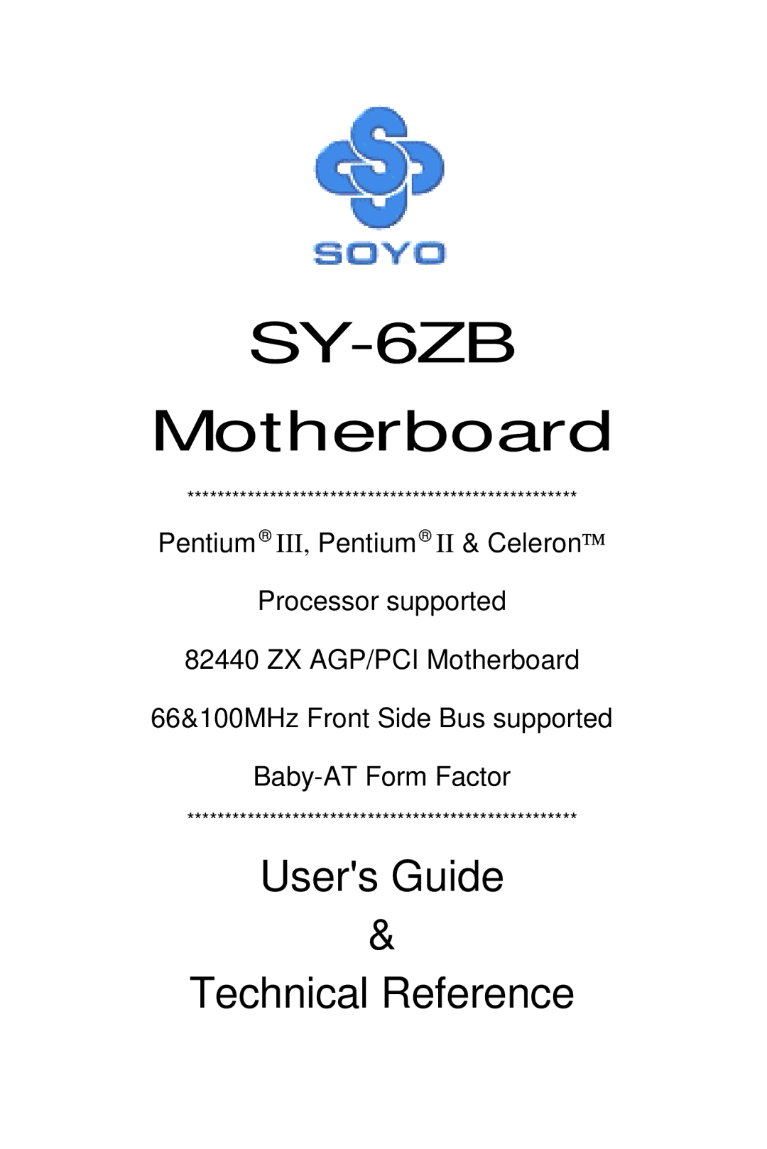 SOYO SY-6ZB manual 