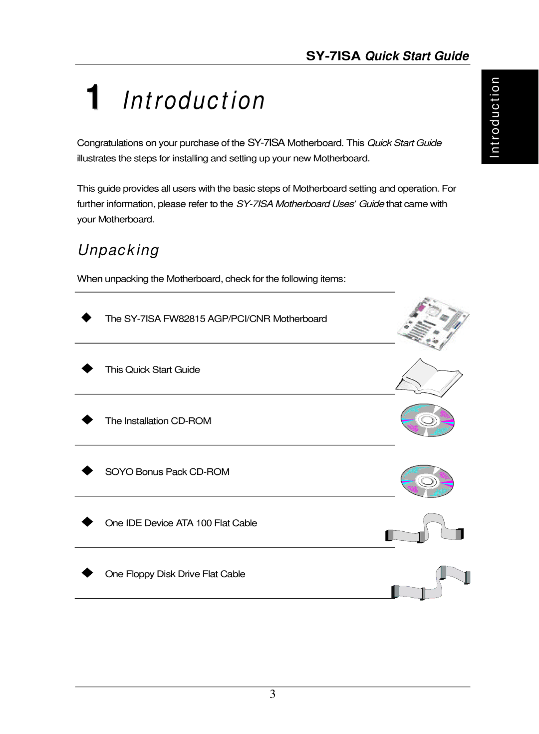 SOYO SY-7ISA quick start Introduction 