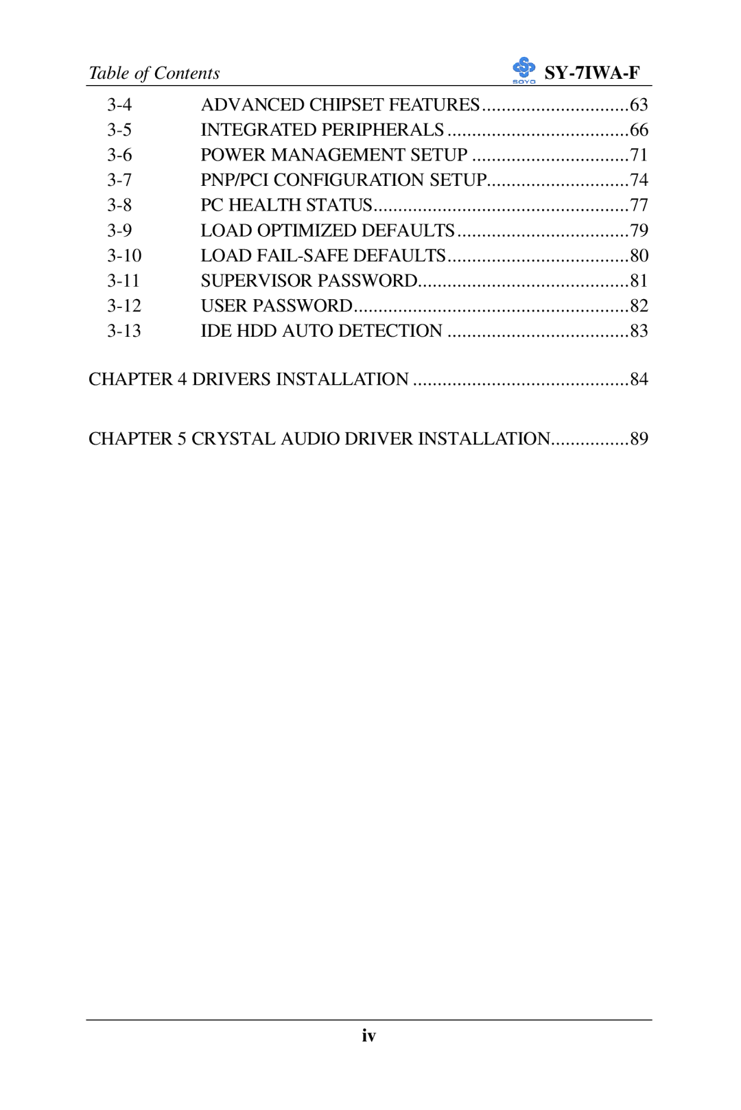 SOYO SY-7IWA-F user manual 