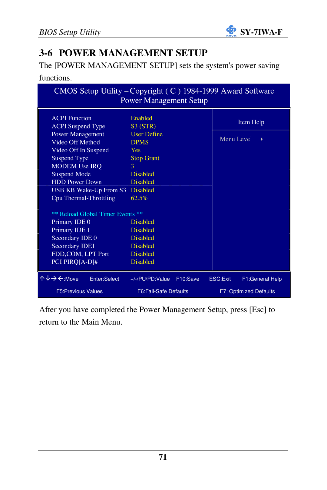 SOYO SY-7IWA-F user manual Power Management Setup, Dpms 