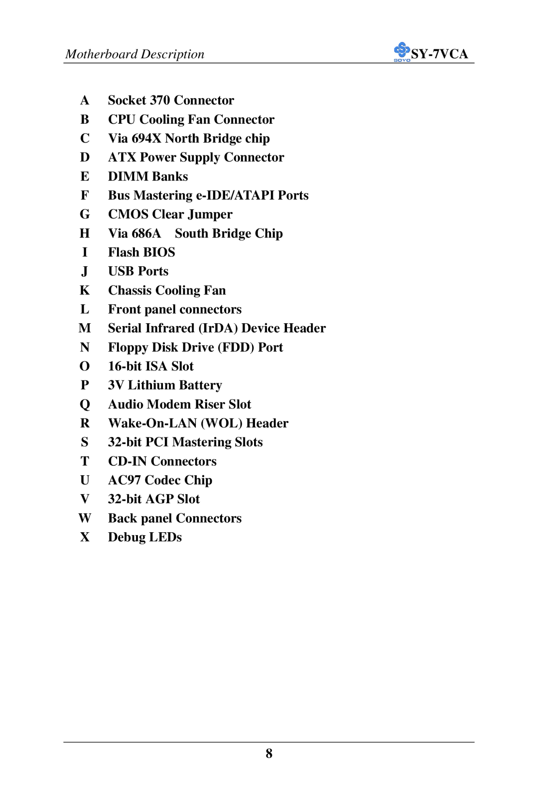 SOYO SY-7VCA user manual 