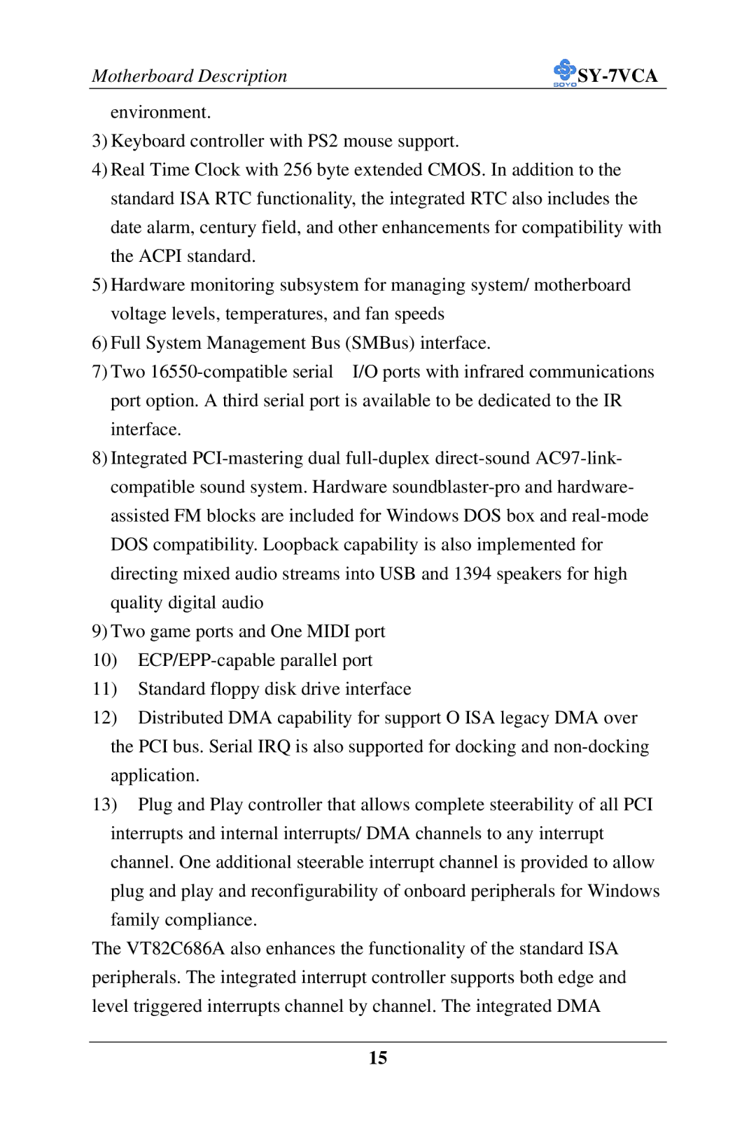 SOYO SY-7VCA user manual 