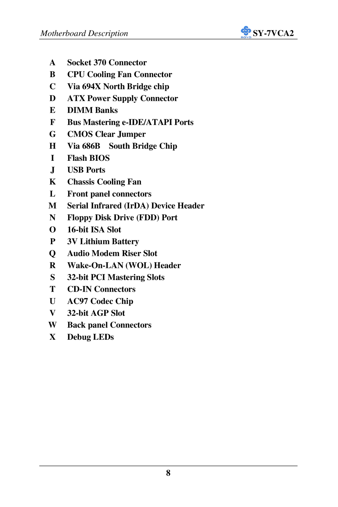 SOYO SY-7VCA2 user manual 