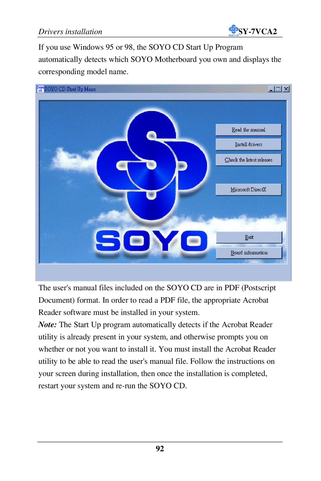 SOYO SY-7VCA2 user manual 