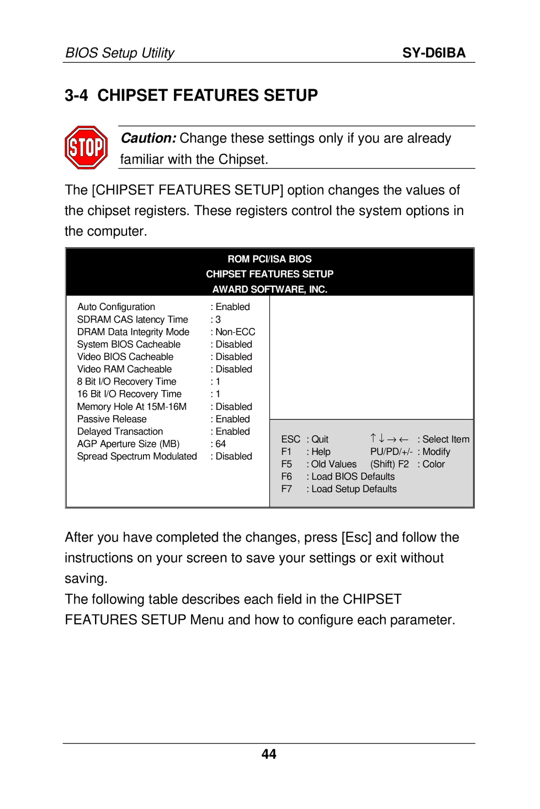 SOYO SY-D6IBA manual Chipset Features Setup 