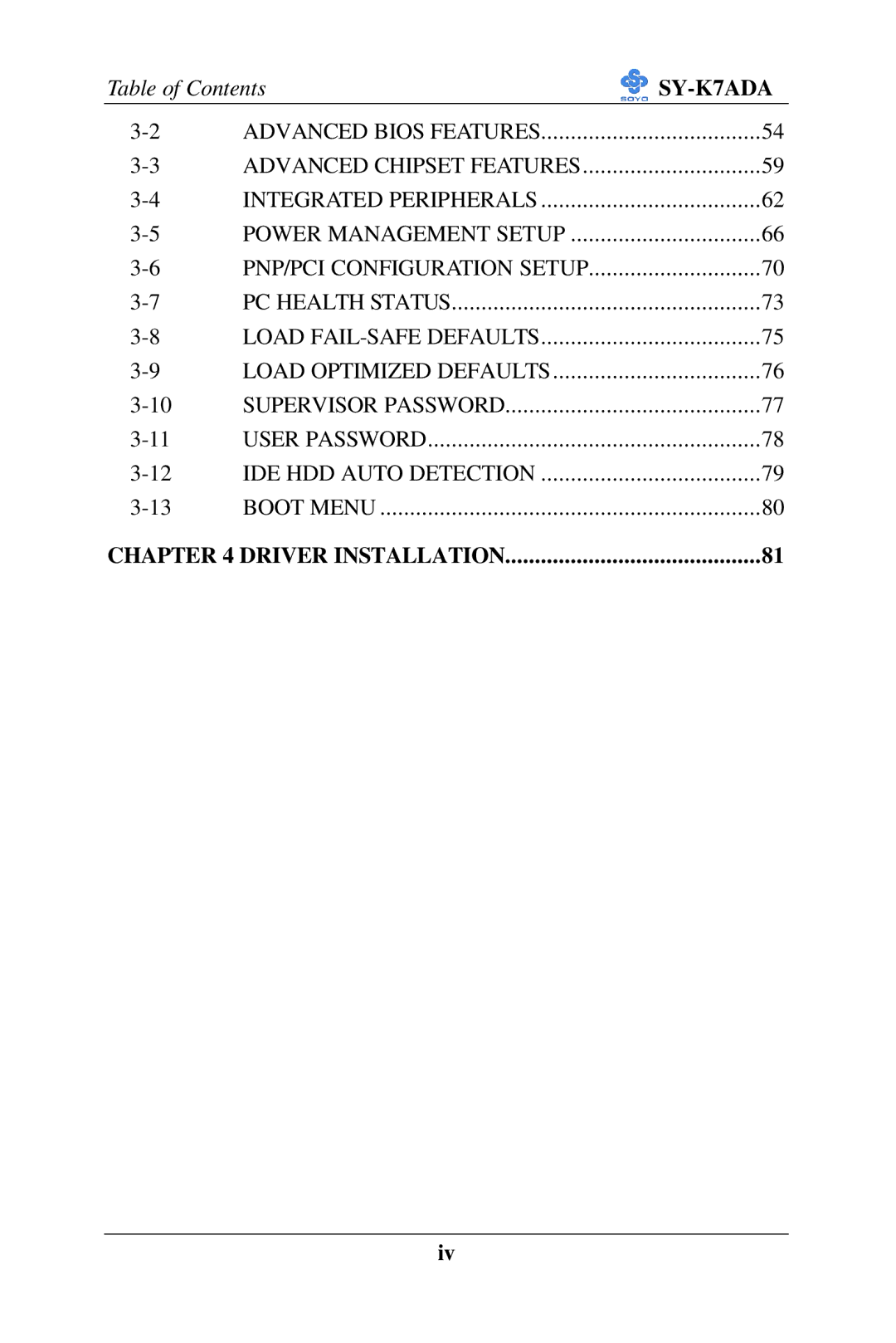 SOYO SY-K7ADA user manual User Password 