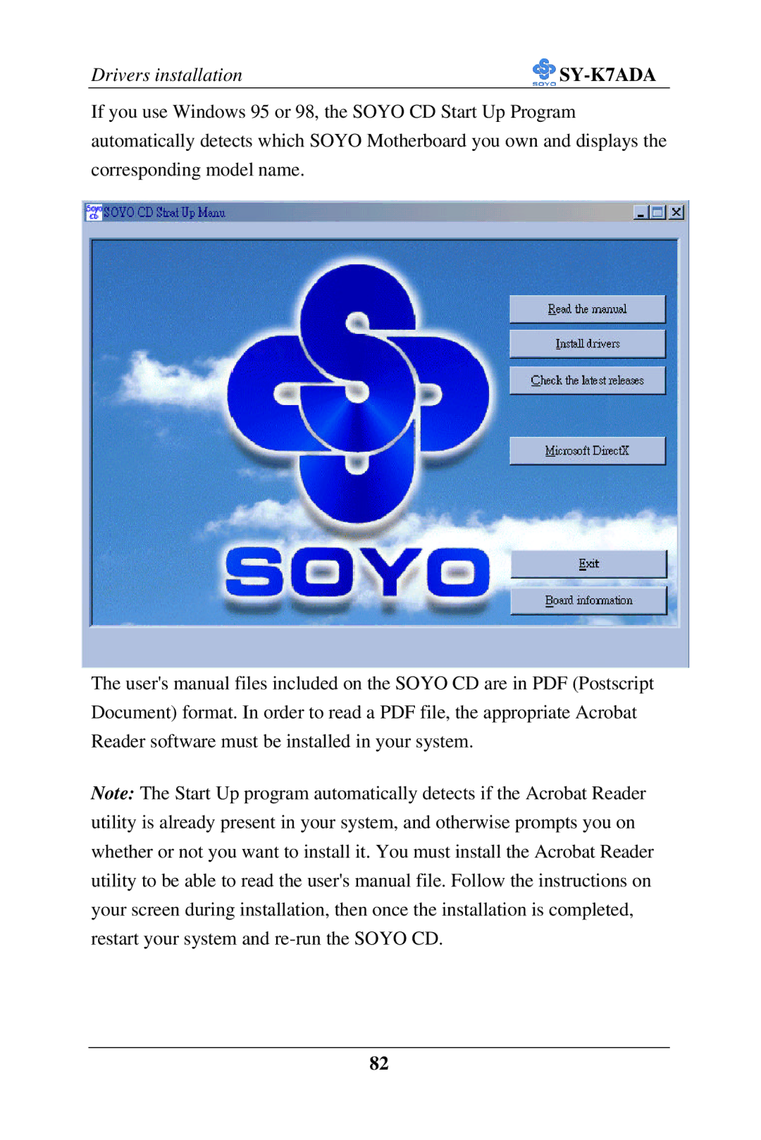 SOYO SY-K7ADA user manual 