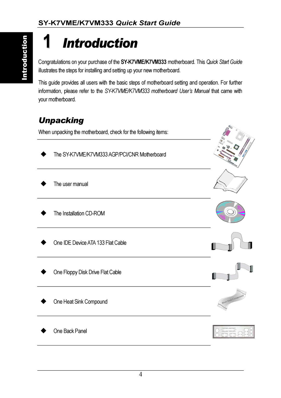 SOYO SY-K7VM333 quick start Introduction, SY-K7VME/K7VM333 Quick Start Guide 