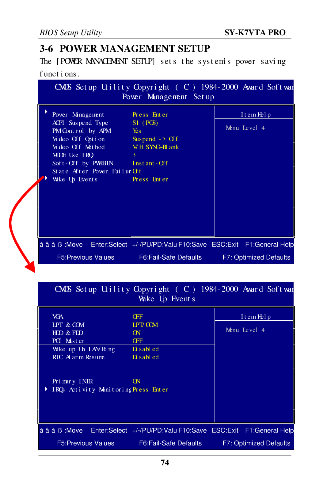 SOYO SY-K7VTA PRO user manual Power Management Setup, Hdd & Fdd 