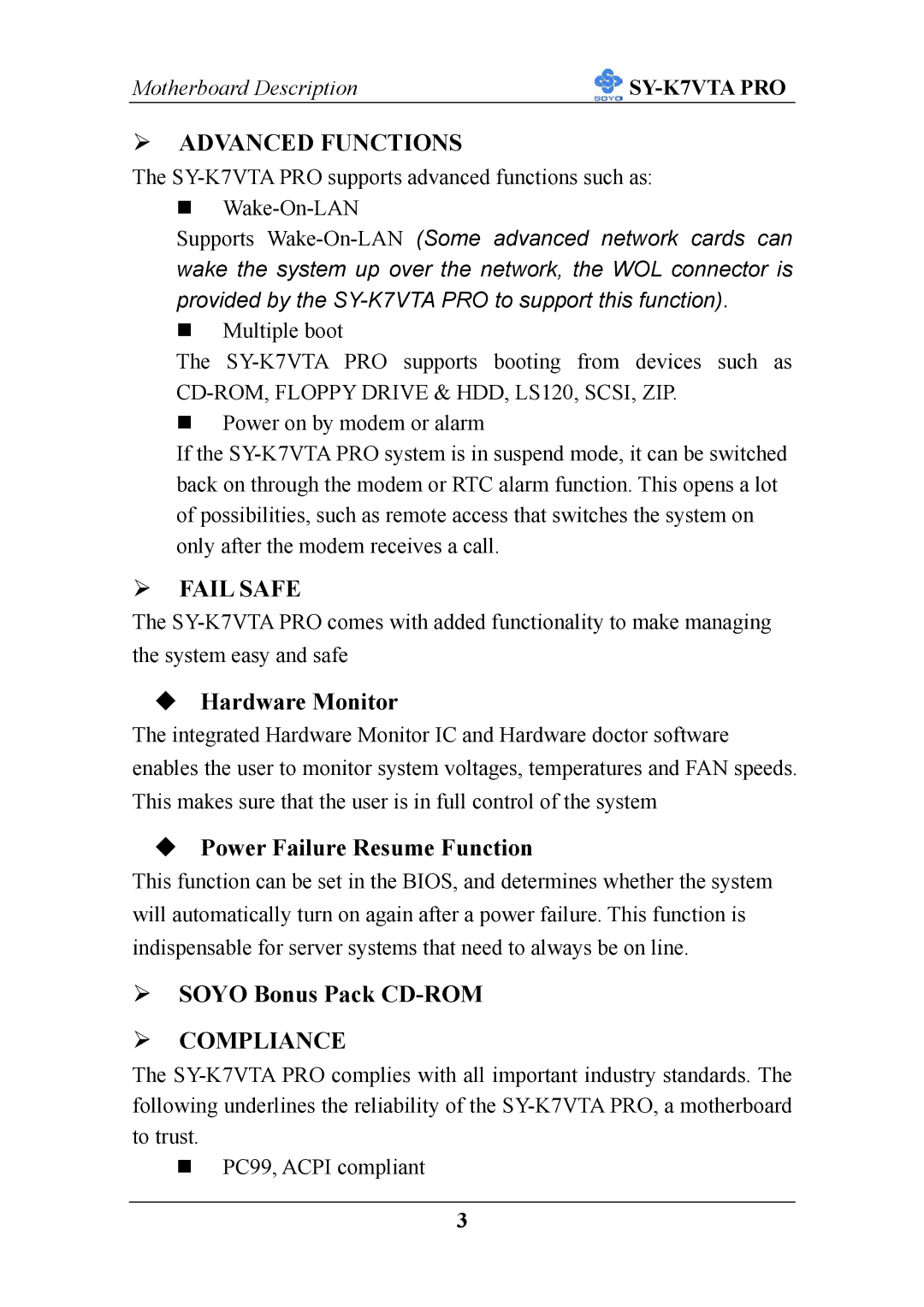 SOYO SY-K7VTA PRO user manual Advanced Functions 