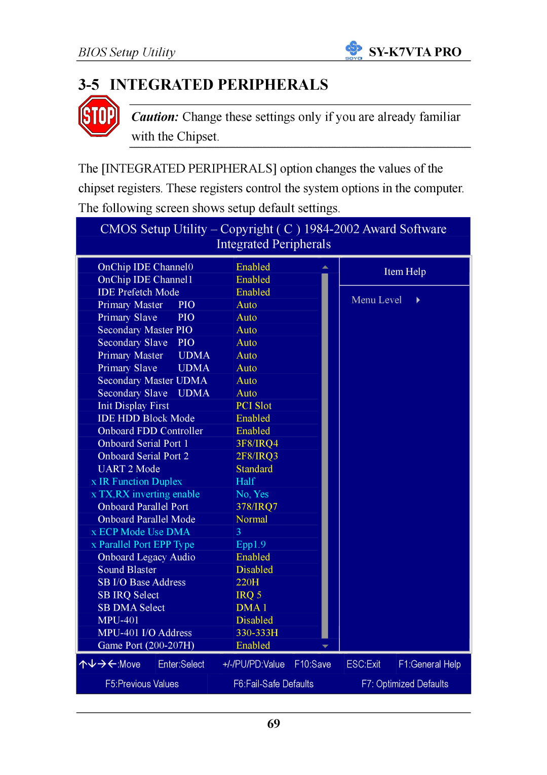 SOYO SY-K7VTA PRO user manual Integrated Peripherals 