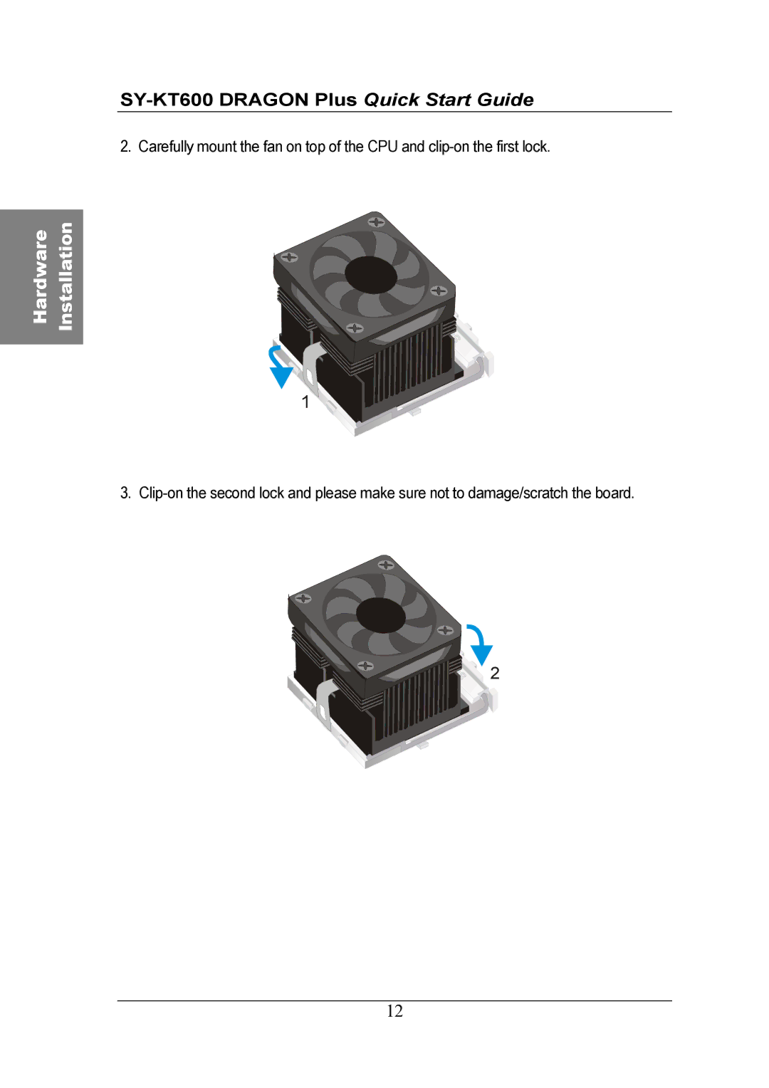 SOYO SY-KT600 DRAGON Plus Motherboard quick start Hardware Installation 