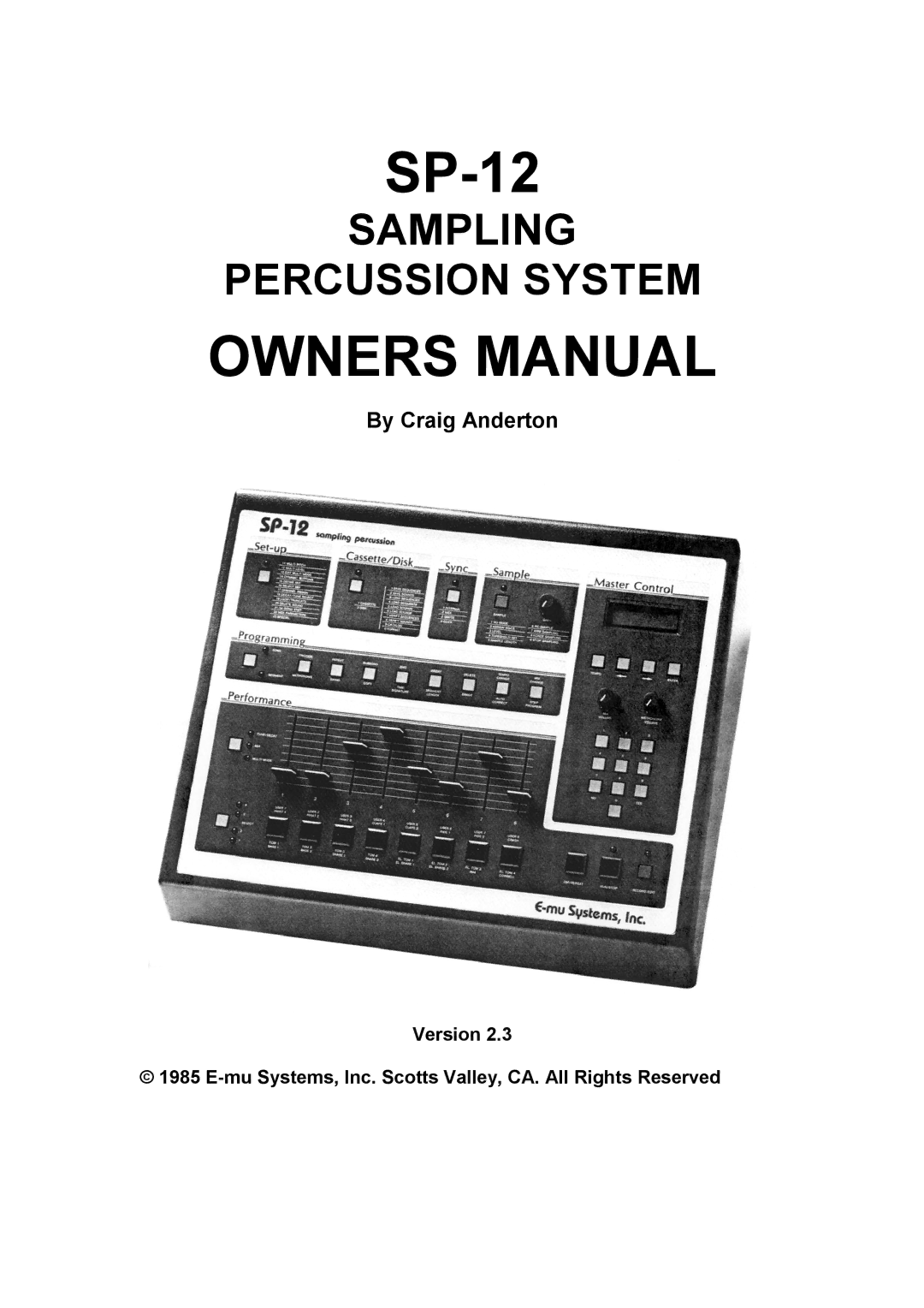 SP Studio Systems SP-12 manual 