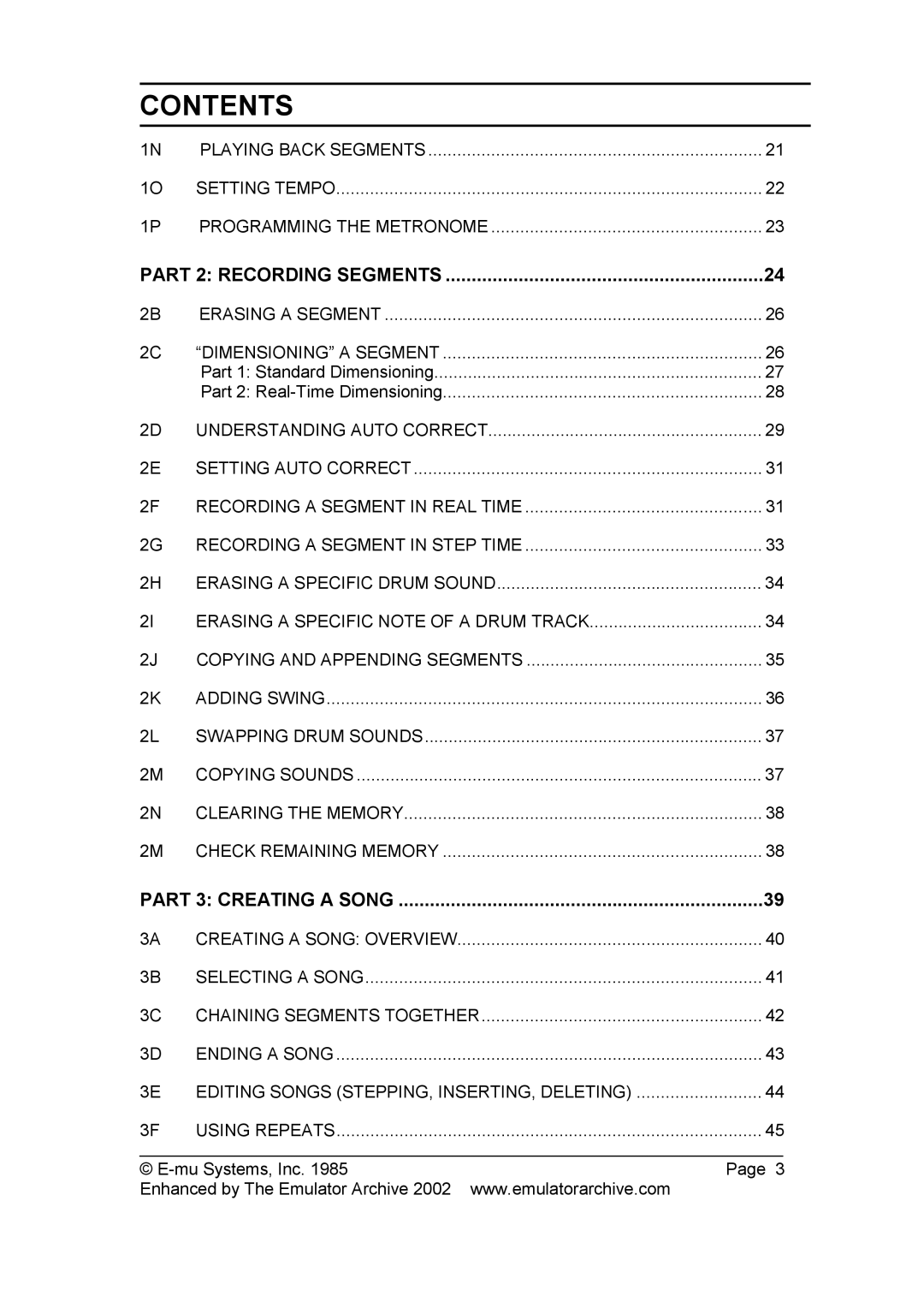 SP Studio Systems SP-12 manual Part 3 Creating a Song, Part 2 Recording Segments 