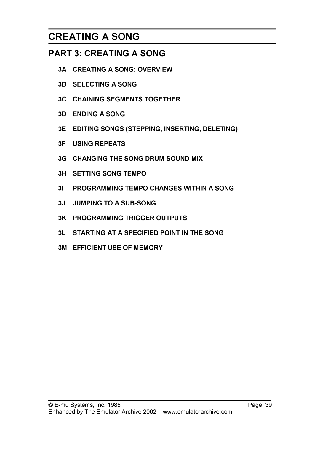 SP Studio Systems SP-12 manual Part 3 Creating a Song 