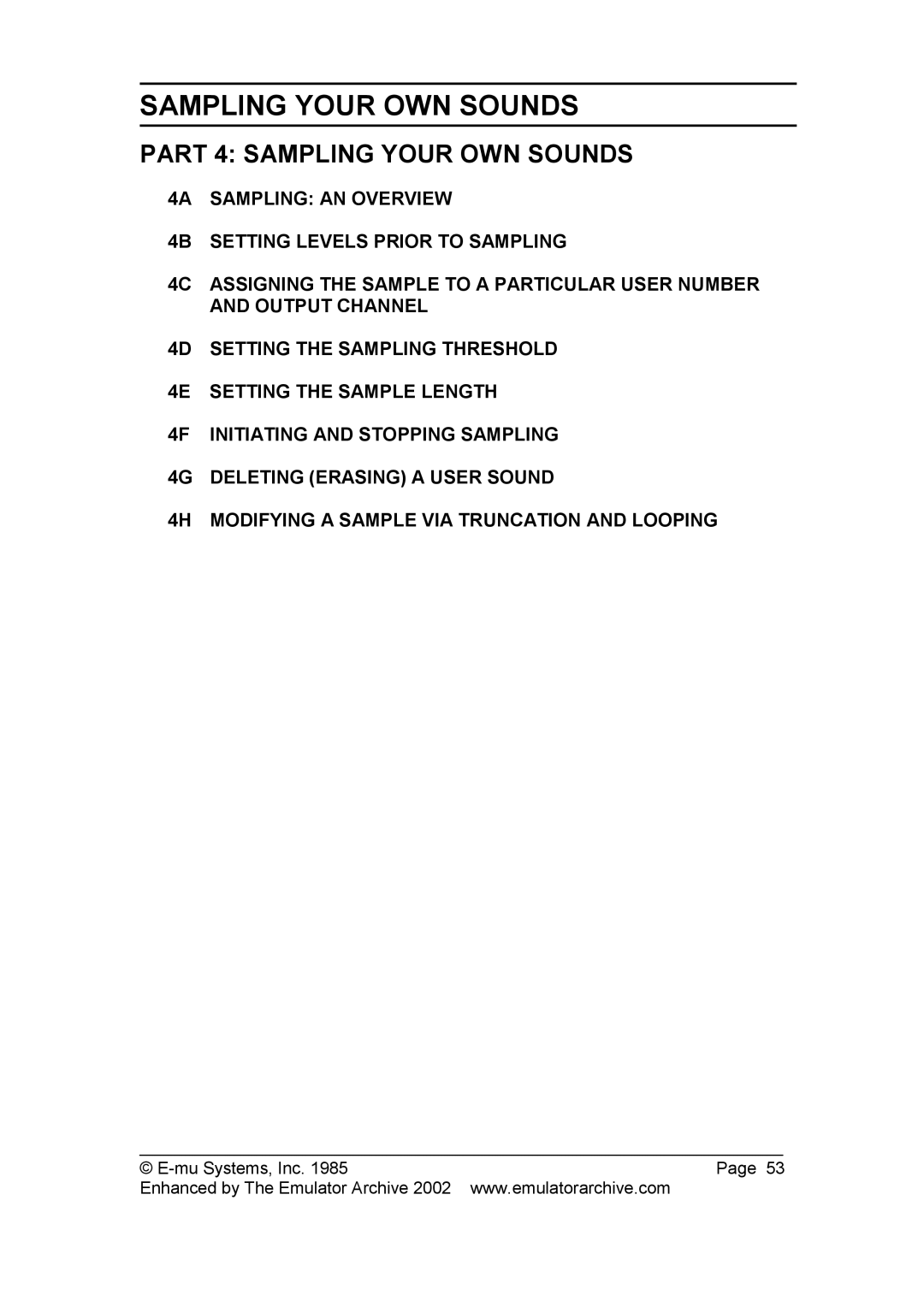 SP Studio Systems SP-12 manual Part 4 Sampling Your OWN Sounds 