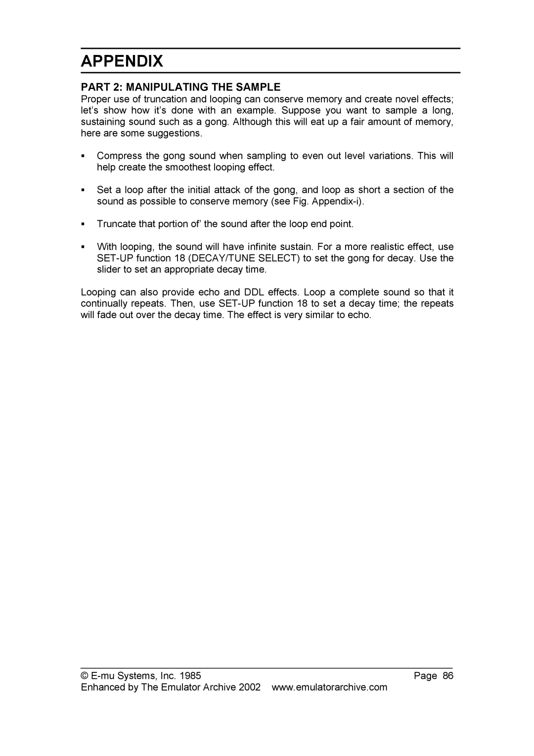 SP Studio Systems SP-12 manual Part 2 Manipulating the Sample 