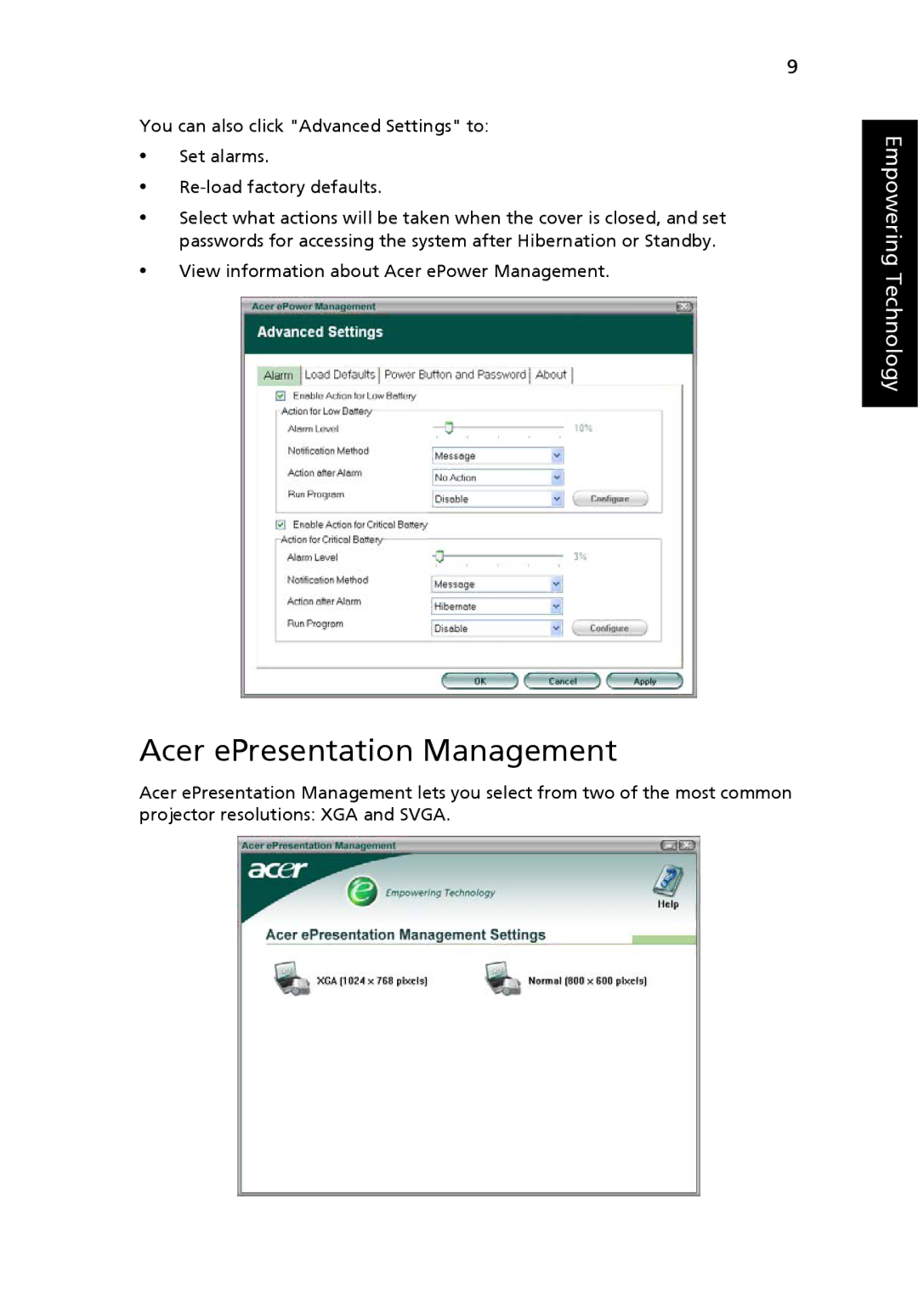 Space Bag 8200, 8210 manual Acer ePresentation Management 