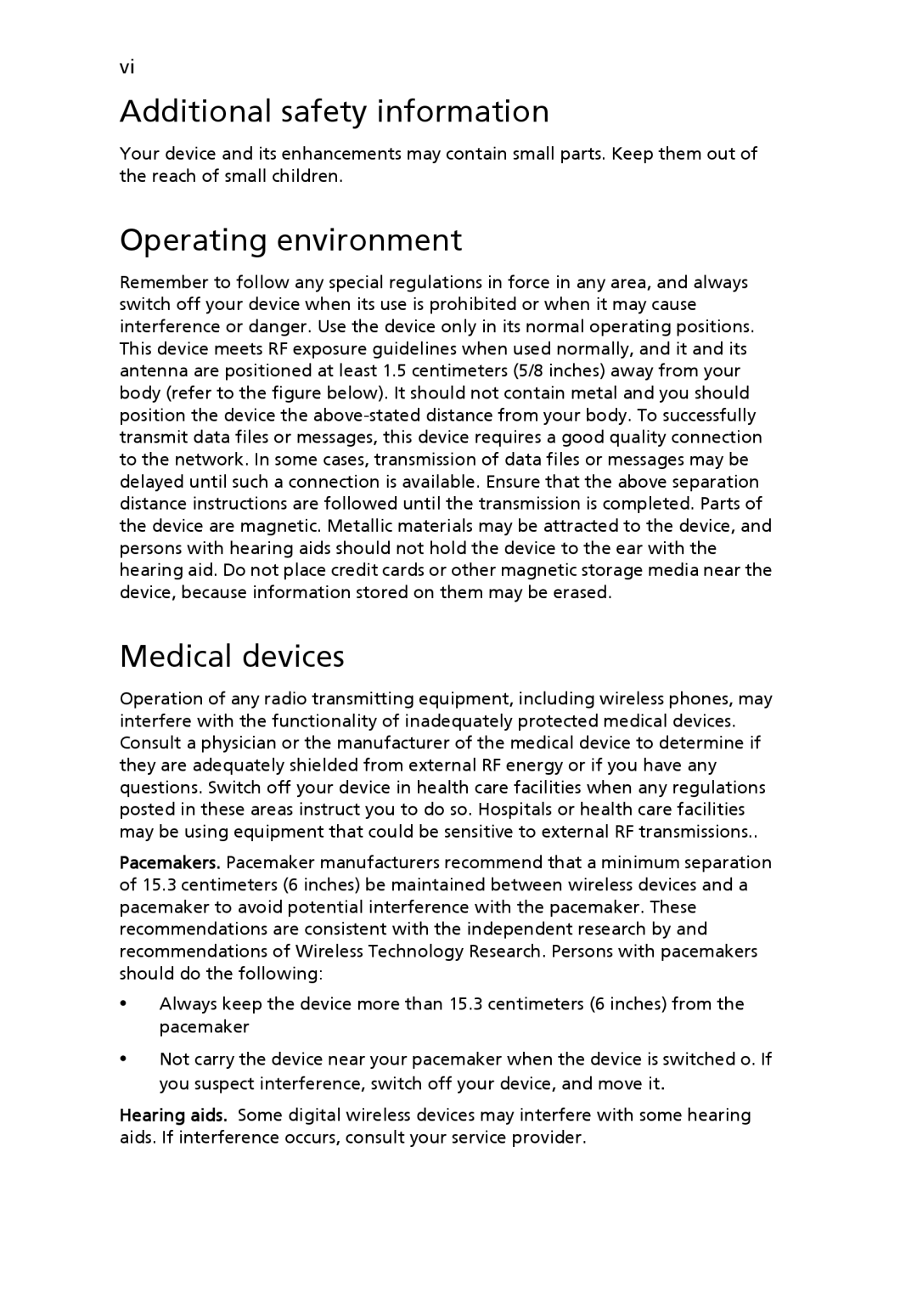 Space Bag 8210, 8200 manual Additional safety information, Operating environment, Medical devices 