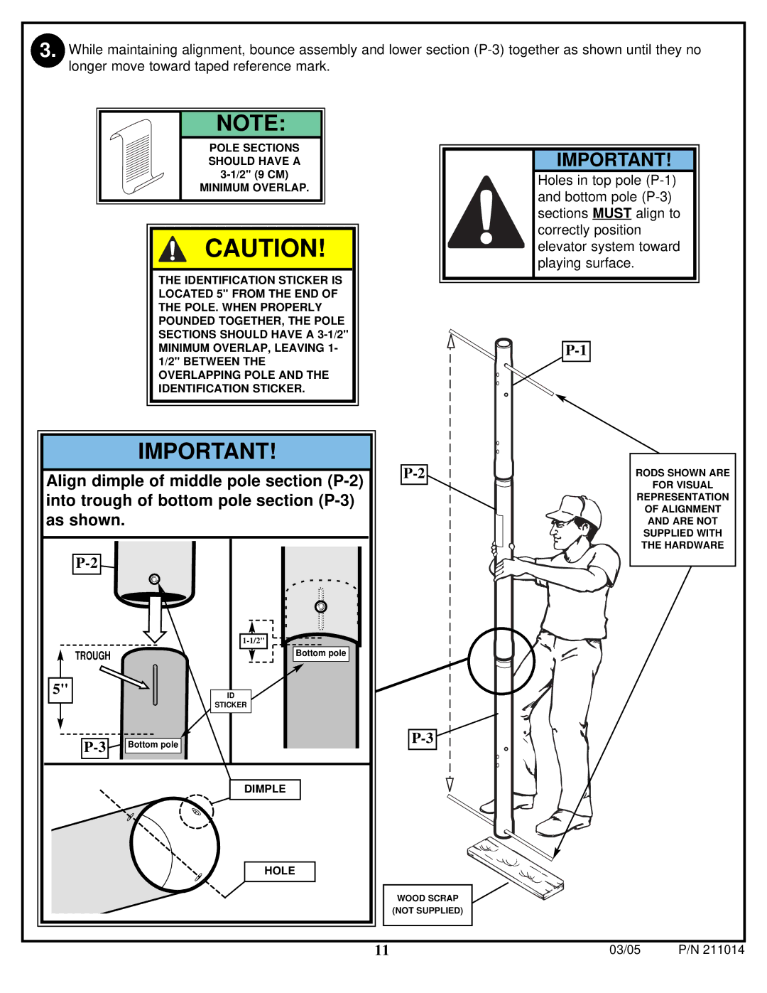 Spalding 211014 manual Pole Sections 