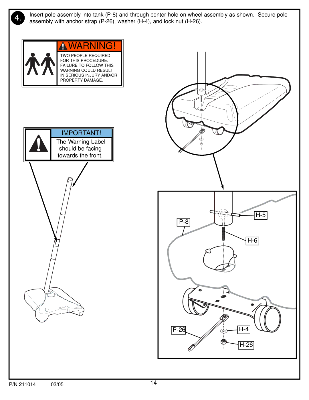 Spalding 211014 manual Should be facing 