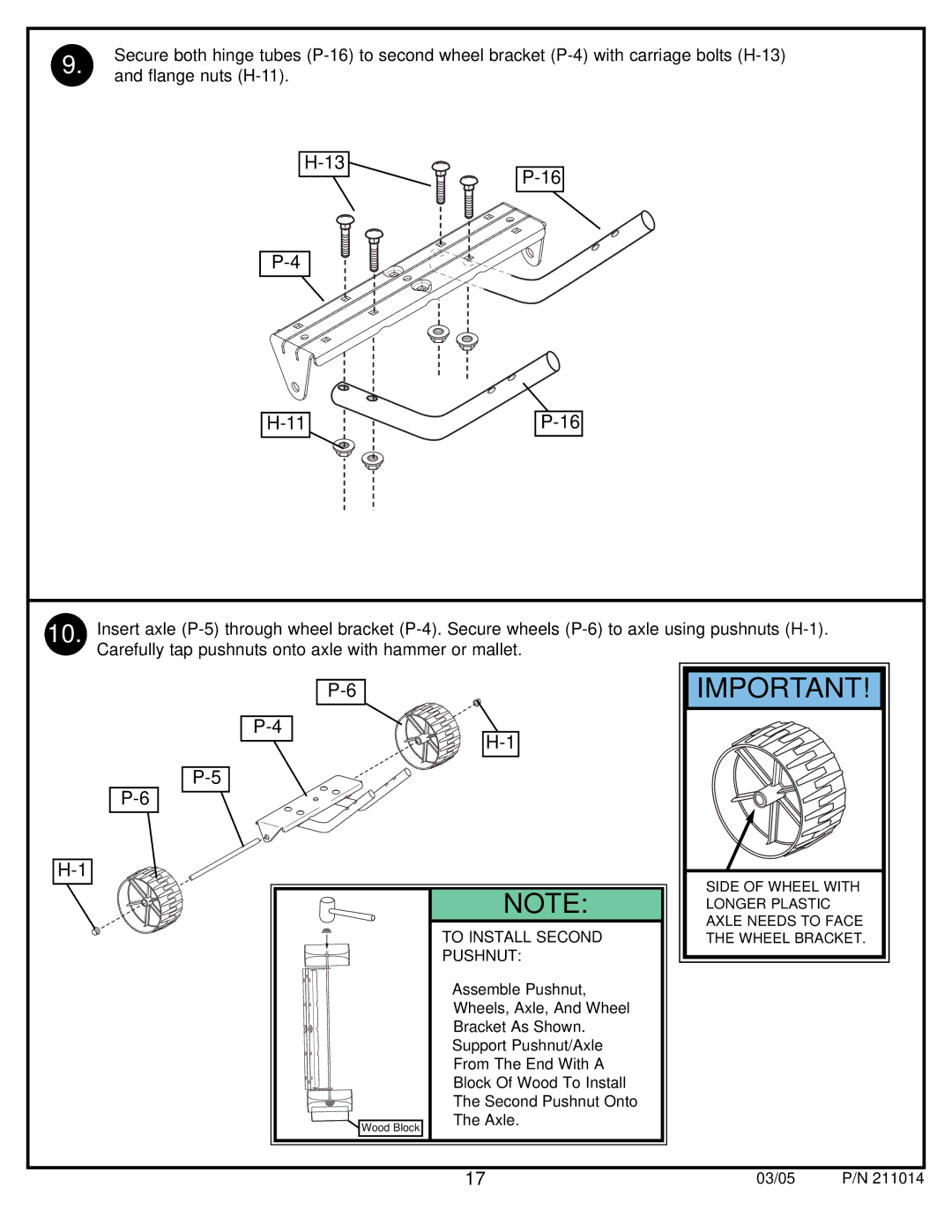 Spalding 211014 manual Flange nuts H-11 