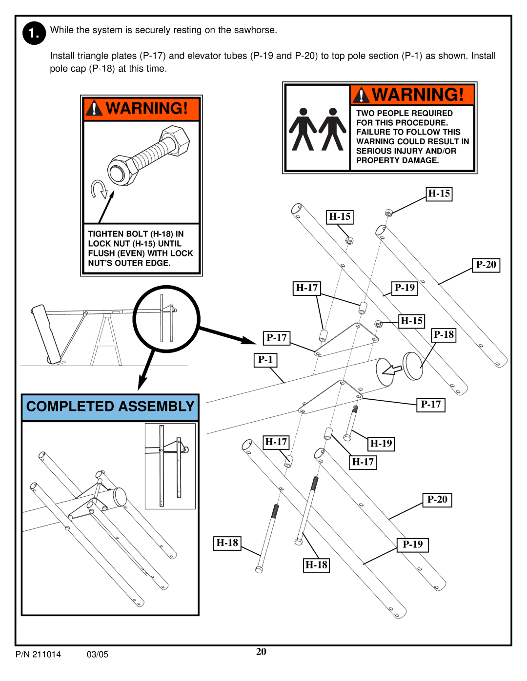 Spalding 211014 manual Completed Assembly 